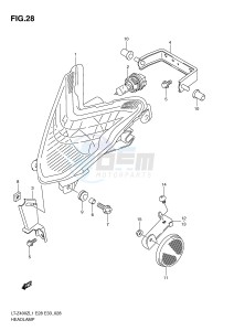 LT-Z400 (E28-E33) drawing HEADLAMP (LT-Z400ZL1 E28)