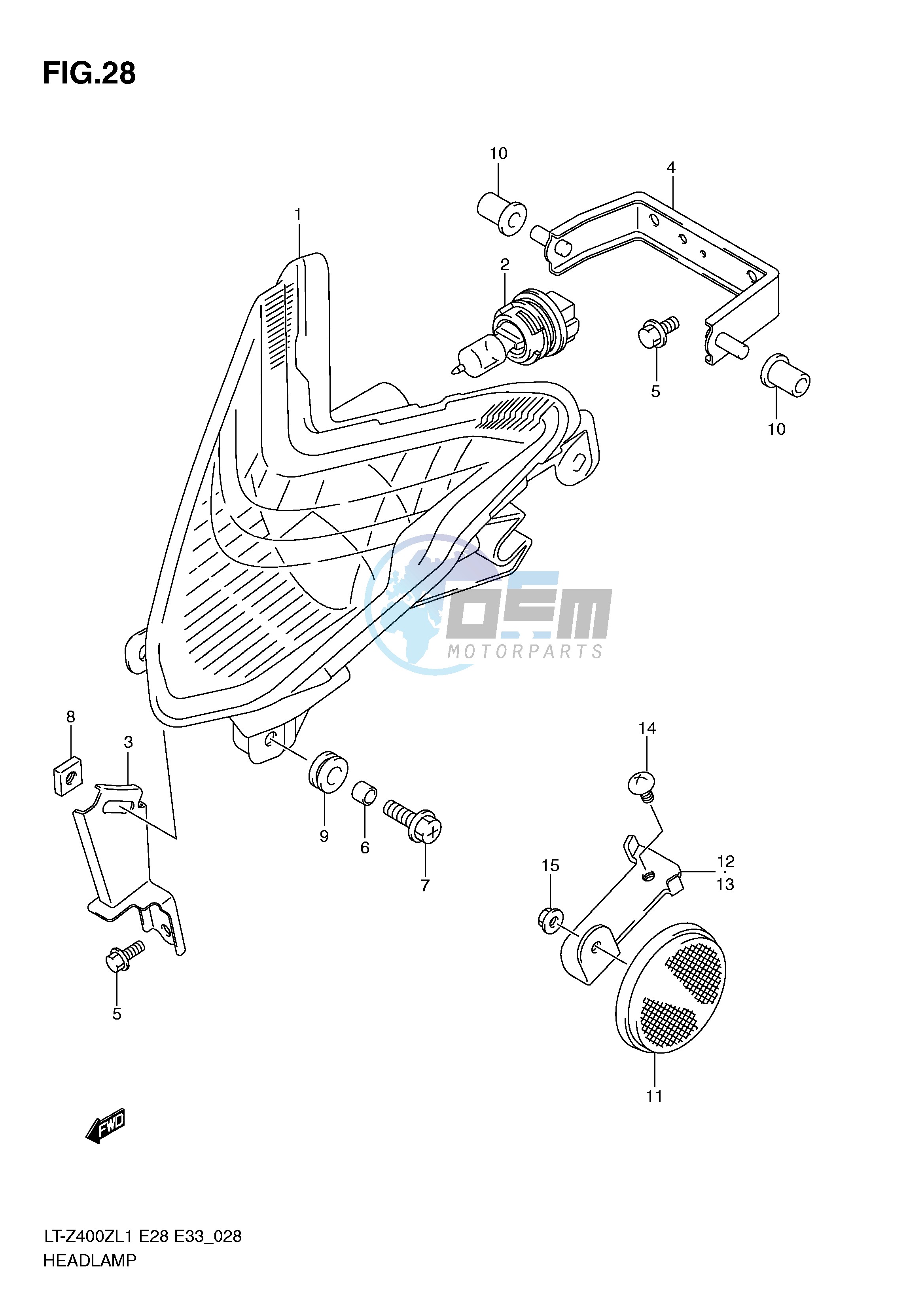 HEADLAMP (LT-Z400ZL1 E28)