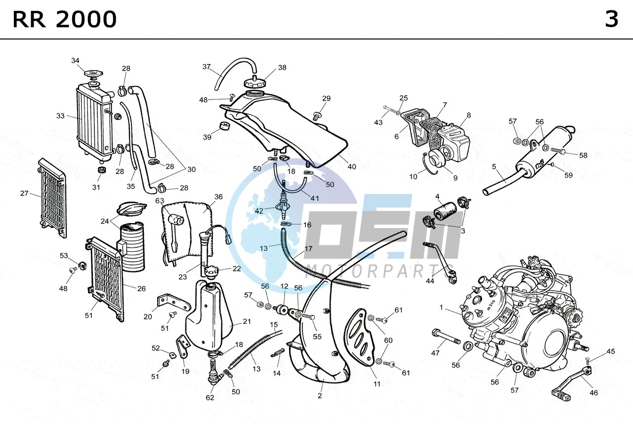 EXHAUST,RADIATOR,TANK, AIRFILTER