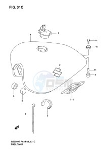 GZ250 (P3) drawing FUEL TANK (MODEL K7)