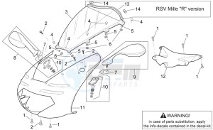 RSV 2 1000 drawing Front body - Front fairing