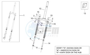 Leonardo 250-300 (eng. Minarelli) drawing Front fork I