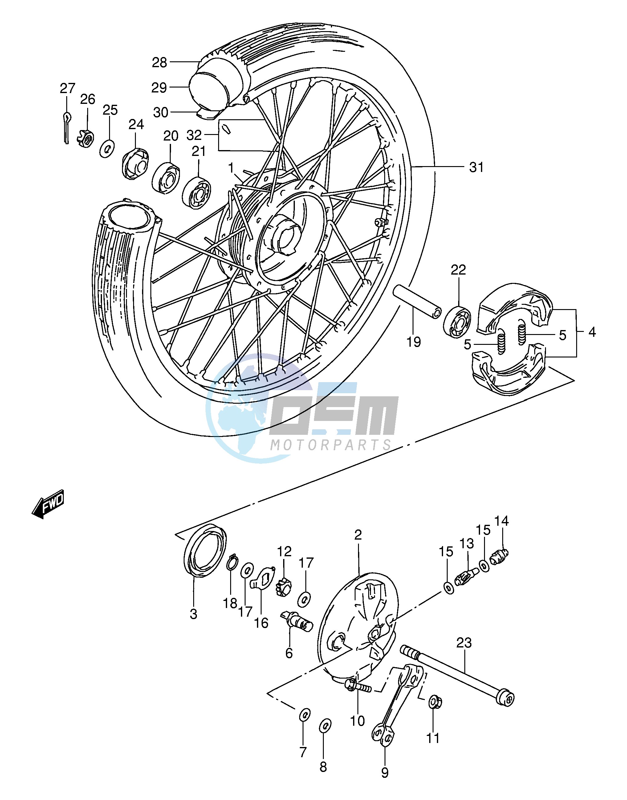 FRONT WHEEL (GS125UR)