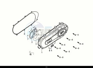 FIDDLE IV 50 (XG05W1-EU) (E5) (M1-M3) drawing L. CRANK CASE COVER