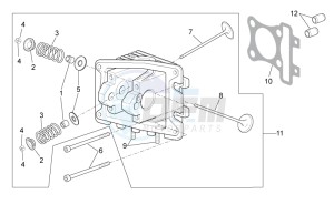 Scarabeo 100 4T e3 net drawing Cylinder head - valves