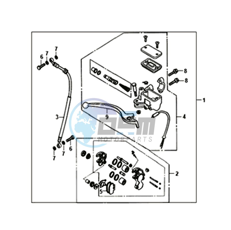 FRONT BRAKE  CALIPER / BRAKE LEVER /BRAKE LINE