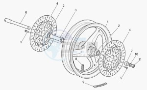 V 11 1100 Le Mans Le Mans drawing Front wheel