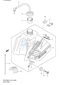 DR-Z250 (E24) drawing FUEL TANK (MODEL K2)