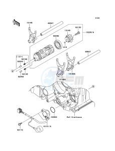 ZZR1400 ABS ZX1400B6F FR GB XX (EU ME A(FRICA) drawing Gear Change Drum/Shift Fork(s)