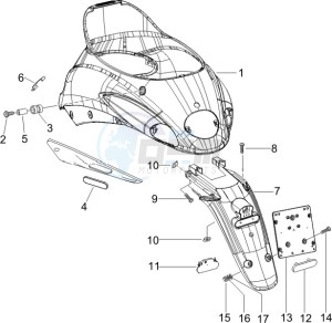 Liberty 125 4t ptt (I) Italy drawing Rear cover - Splash guard