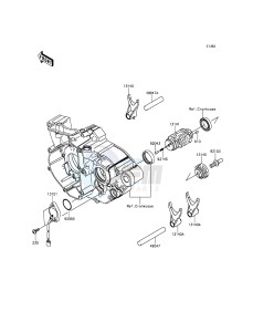 KX250F KX250ZGF EU drawing Gear Change Drum/Shift Fork(s)