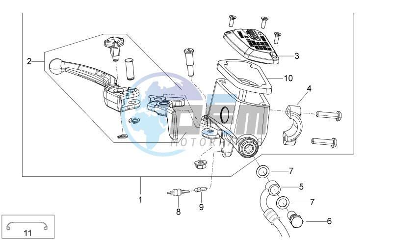 Front master brake cilinder