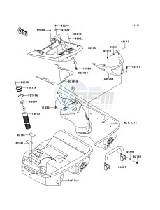 JET SKI ULTRA 260X JT1500E9F EU drawing Hull Rear Fittings