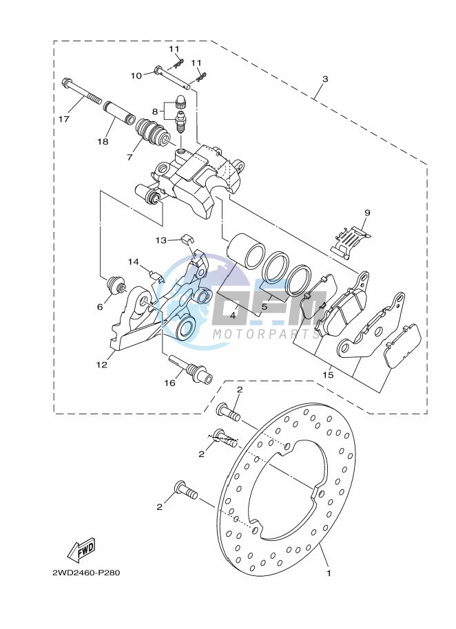 REAR BRAKE CALIPER