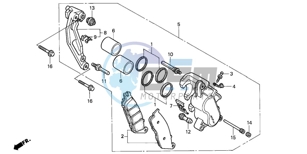 FRONT BRAKE CALIPER (XL600VR)