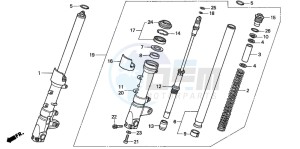 VTR1000F FIRE STORM drawing FRONT FORK