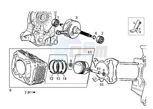 BOULEVARD 125-150 cc drawing CRANKSHAFT-CYLINDER