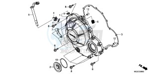 CB500FD CB500F UK - (E) drawing RIGHT CRANKCASE COVER