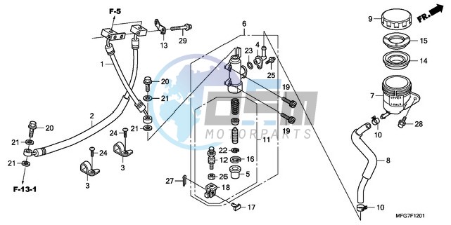 REAR BRAKE MASTER CYLINDER (CB600FA/FA3)