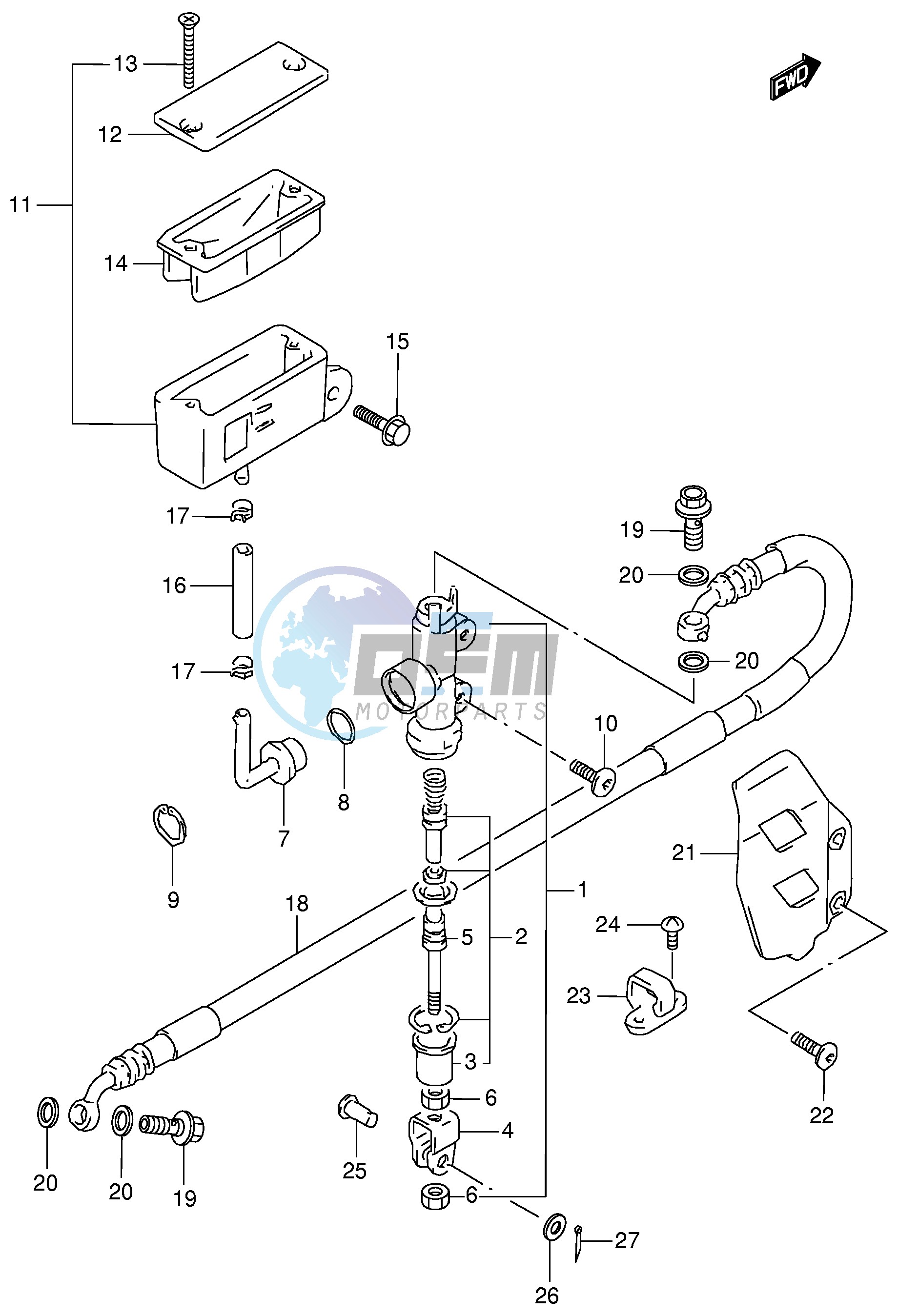 REAR MASTER CYLINDER (MODEL T)