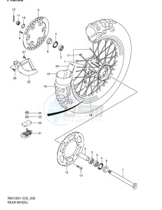 RM125 (E2) drawing REAR WHEEL