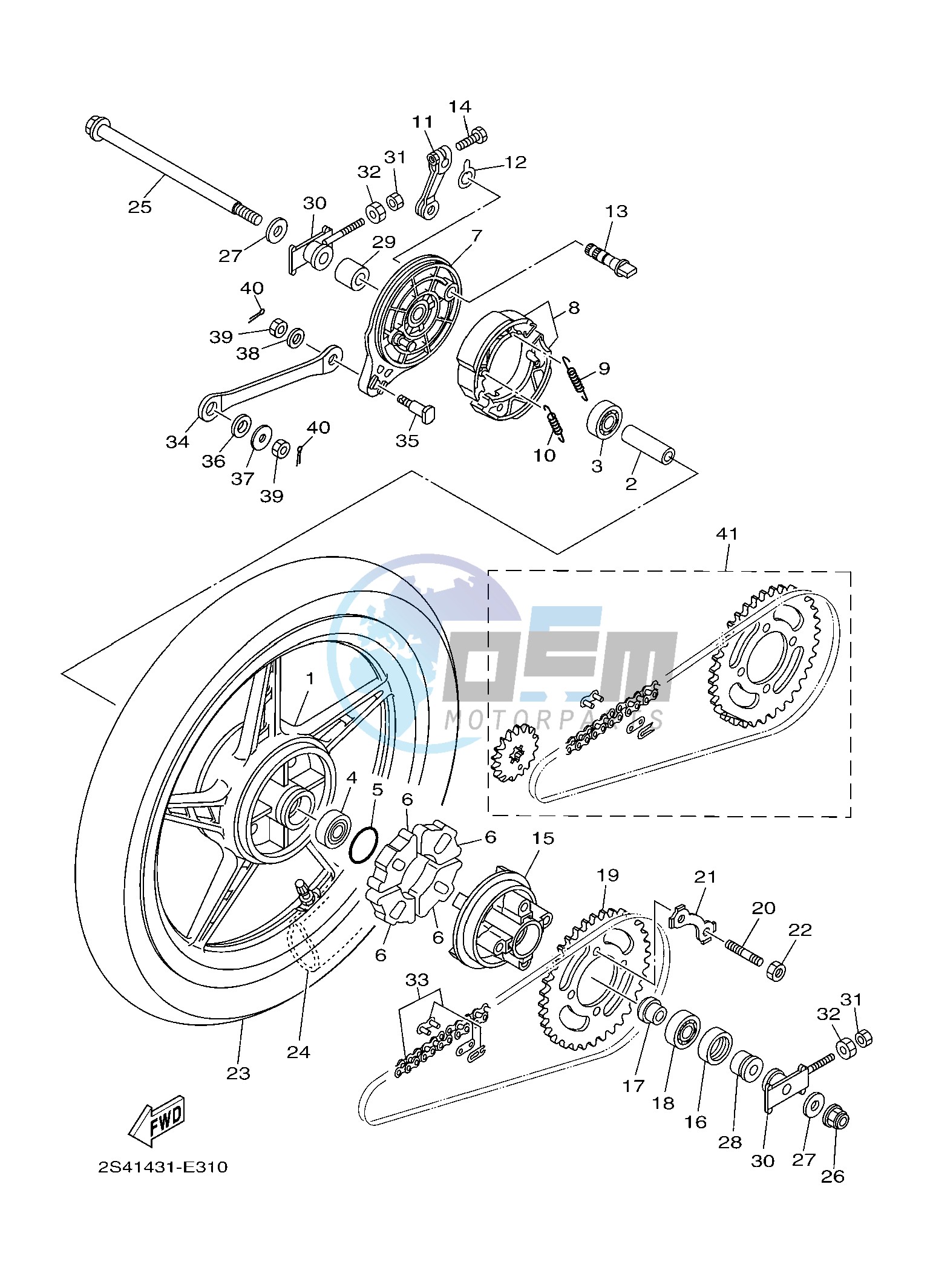 REAR WHEEL FOR SPOKE WHEEL