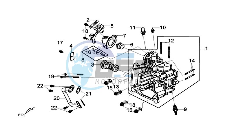 CYLINDER MET PISTON / CYLINDER HEAD GASKET / BASE GASKET