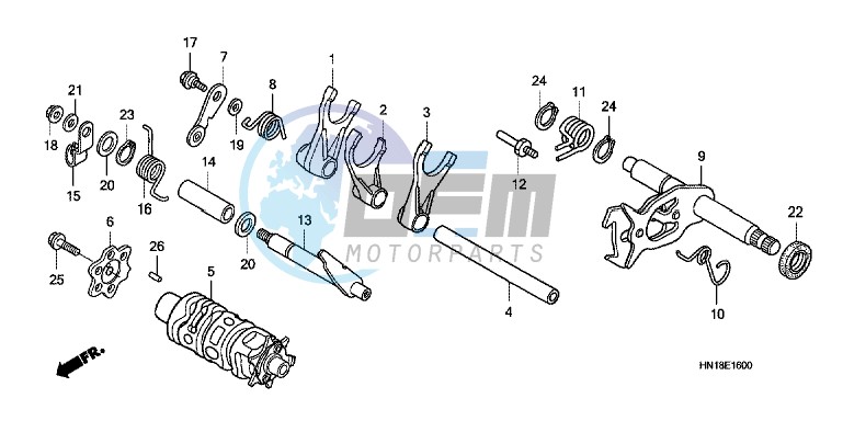 SHIFT DRUM/ SHIFT FORK