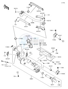 BRUTE FORCE 750 4x4i EPS KVF750GHF EU drawing Muffler(s)