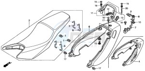 CB600F2 HORNET S drawing SEAT/SEAT COWL