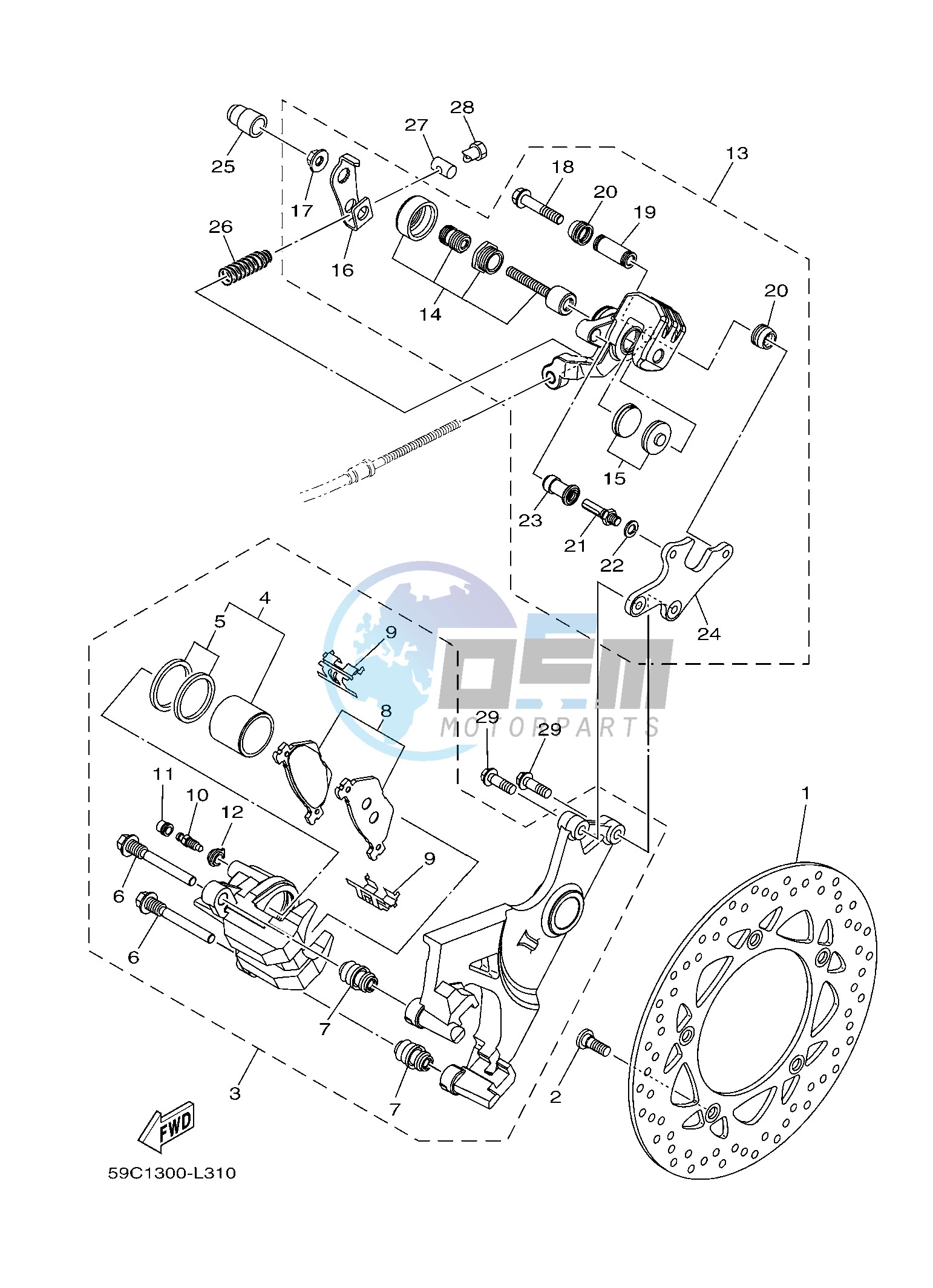 REAR BRAKE CALIPER