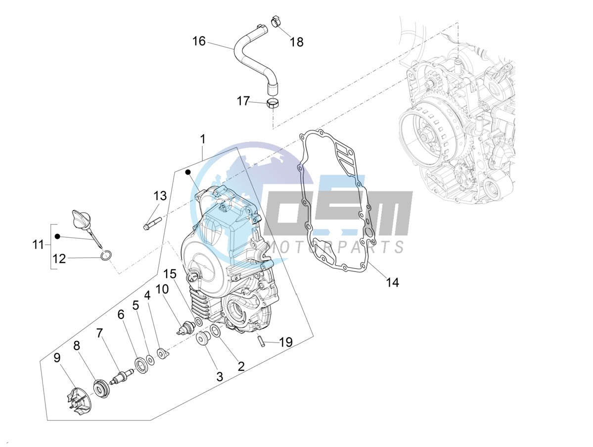 Flywheel magneto cover - Oil filter