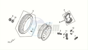 FIDDLE II 125S drawing REAR WHEEL / CENTRAL STAND