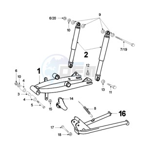 VOGUE SNA BE drawing REAR SHOCK AND STAND