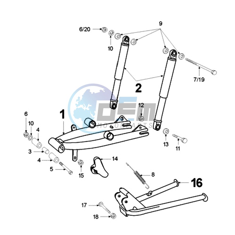 REAR SHOCK AND STAND