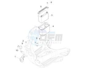 Sprint 150 4T 3V iGet E4 ABS (NAFTA) drawing Remote control switches - Battery - Horn