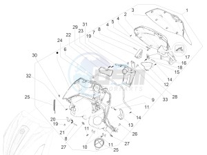 BV 350 ST 4T 4V IE ABS E4 (NAFTA) drawing Front glove-box - Knee-guard panel