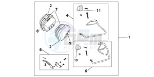 VFR800A9 Ireland - (EK / ABS MME TWO) drawing 35 L PANNIER KIT GLORY RED