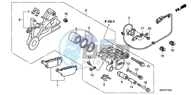 REAR BRAKE CALIPER (CB600FA/FA3)