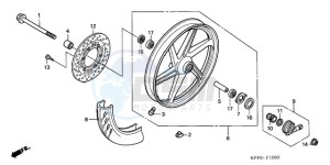 CBR125RWA France - (F / BLA CMF) drawing FRONT WHEEL