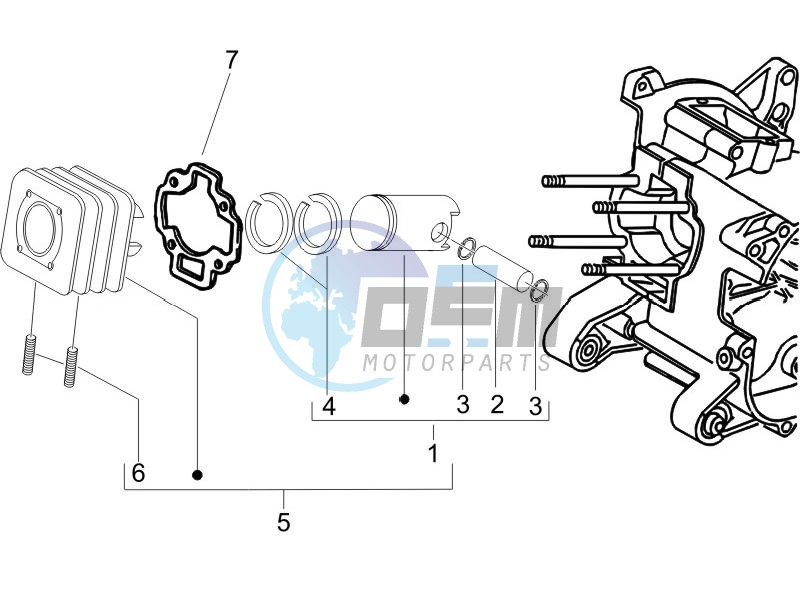 Cylinder - piston - wrist pin unit