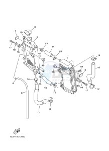 YZ125 (1SR9 1SRA 1SRB 1SRC 1SRC) drawing RADIATOR & HOSE