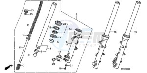 XL700V9 UK - (E / MKH SPC) drawing FRONT FORK