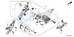 CRF450RG CRF450R Europe Direct - (ED) drawing REAR BRAKE CALIPER