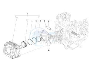 PRIMAVERA 150 4T 3V IGET ABS-NOABS E2-E3-E4 (APAC) drawing Cylinder-piston-wrist pin unit