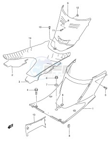 AN125 (E2) Burgman drawing REAR LEG SHIELD (MODEL X Y)