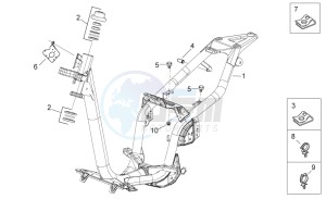 Scarabeo 50 2t e2 (eng. piaggio) drawing Frame