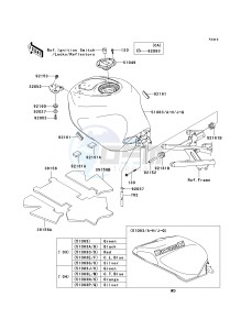 ZX 636 B [NINJA ZX-6R[ (B1-B2) [NINJA ZX-6R drawing FUEL TANK