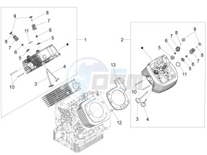 California 1400 Corazzieri 1380 drawing Cylinder head - valves