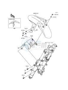 NINJA 300 ABS EX300BEF XX (EU ME A(FRICA) drawing Front Fender(s)